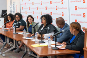 Sherri Williams speaks at the Lender Center dedication